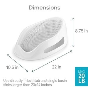 Angelcare Baby Bath Support in White and Gray